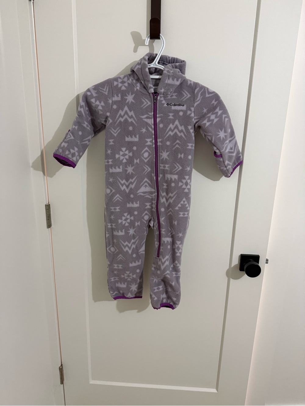 Columbia Lavender Fleece Hooded One-Piece with Tribal Print
